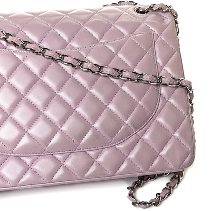 Chanel Lambskin Quilted Maxi Double Flap Purple 14 of 16