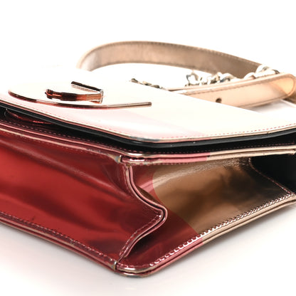 Christian Dior Metallic Glazed Calfskin Diorama Club Bag Rose Gold Pink 9 of 10