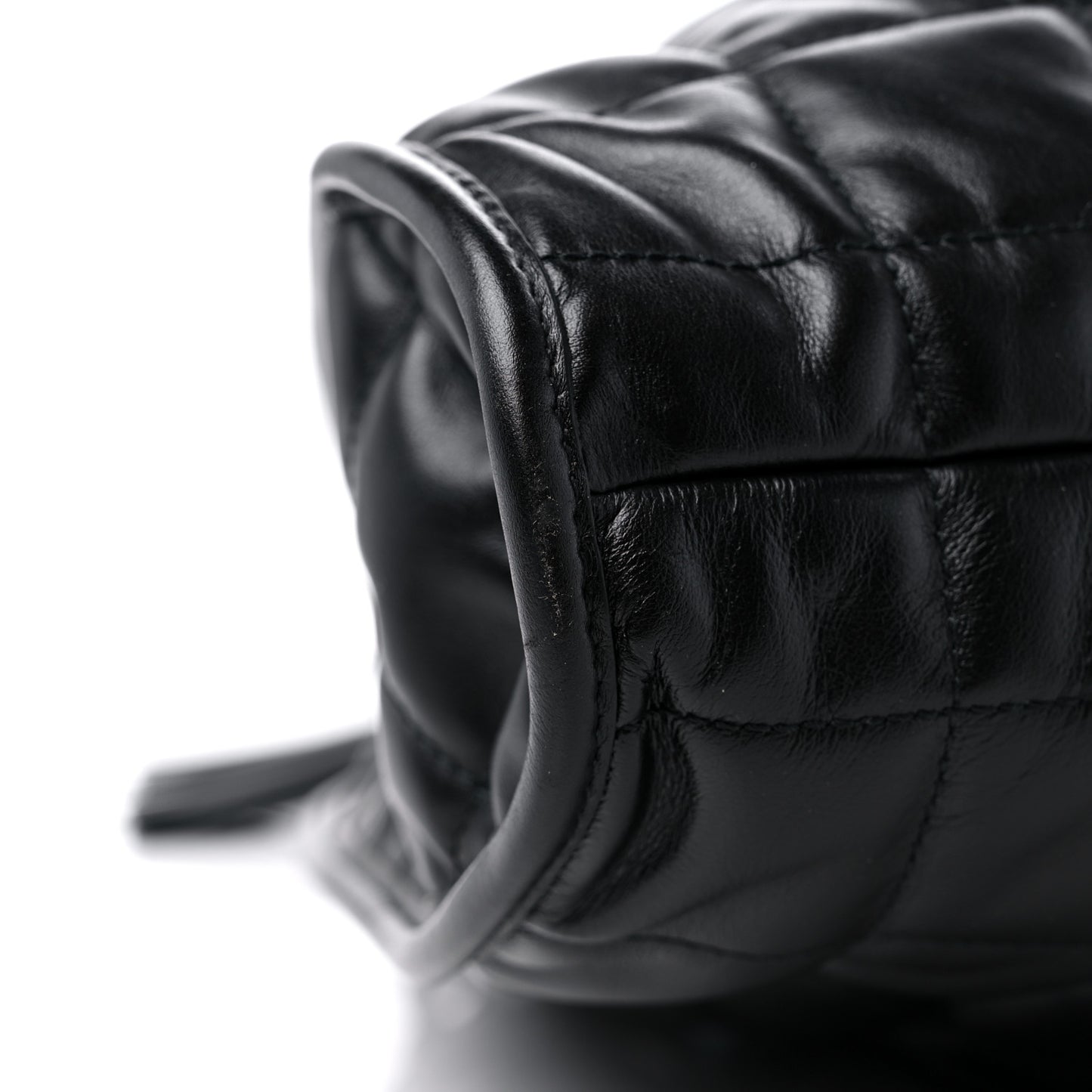 Calfskin Quilted Large Deco Tote Bag Black