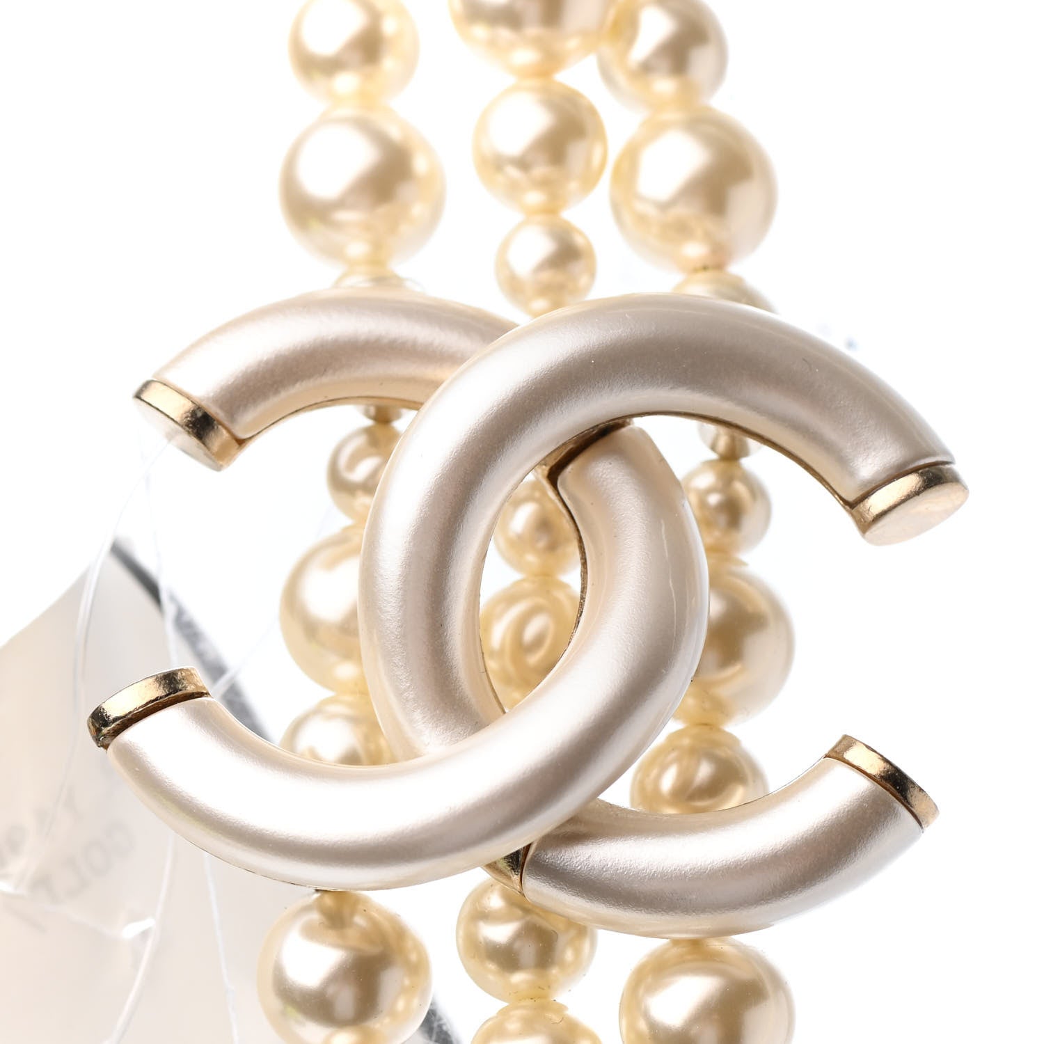 Chanel Pearl CC Multi Strand Long Necklace Light Gold 2 of 4