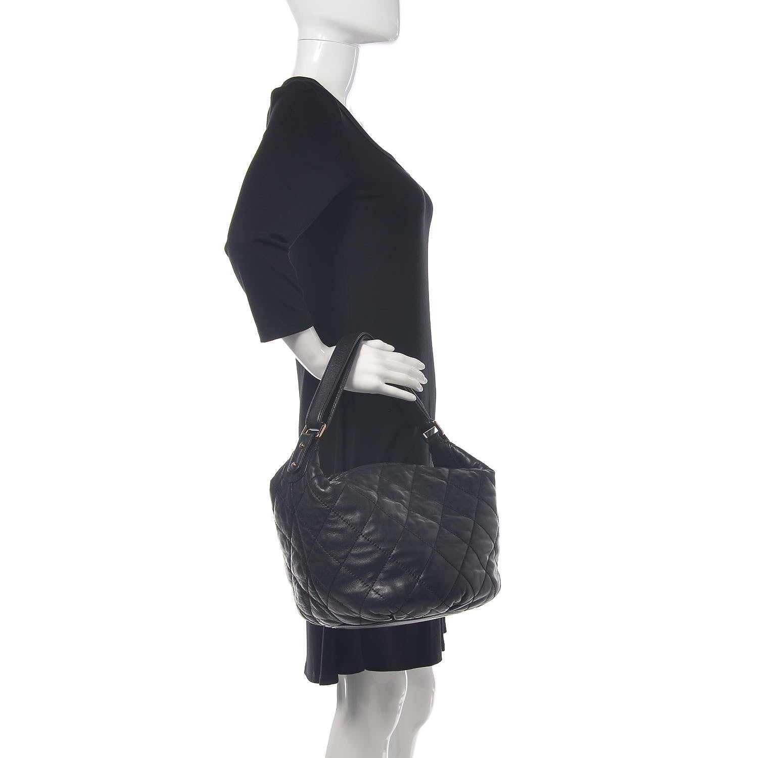 Chanel Lambskin Quilted Cloudy Bundle Hobo Black 2 of 17