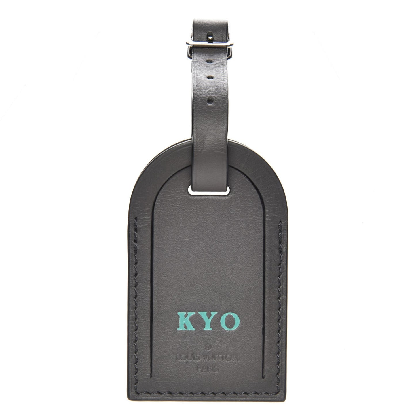 Calfskin Luggage Tag Grey