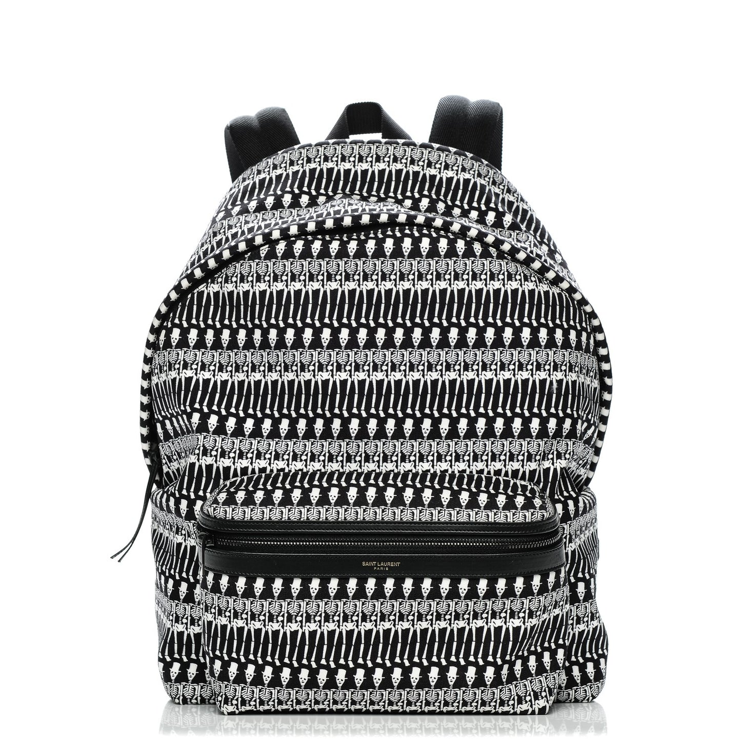 Nylon City Skeleton Print Backpack Black White