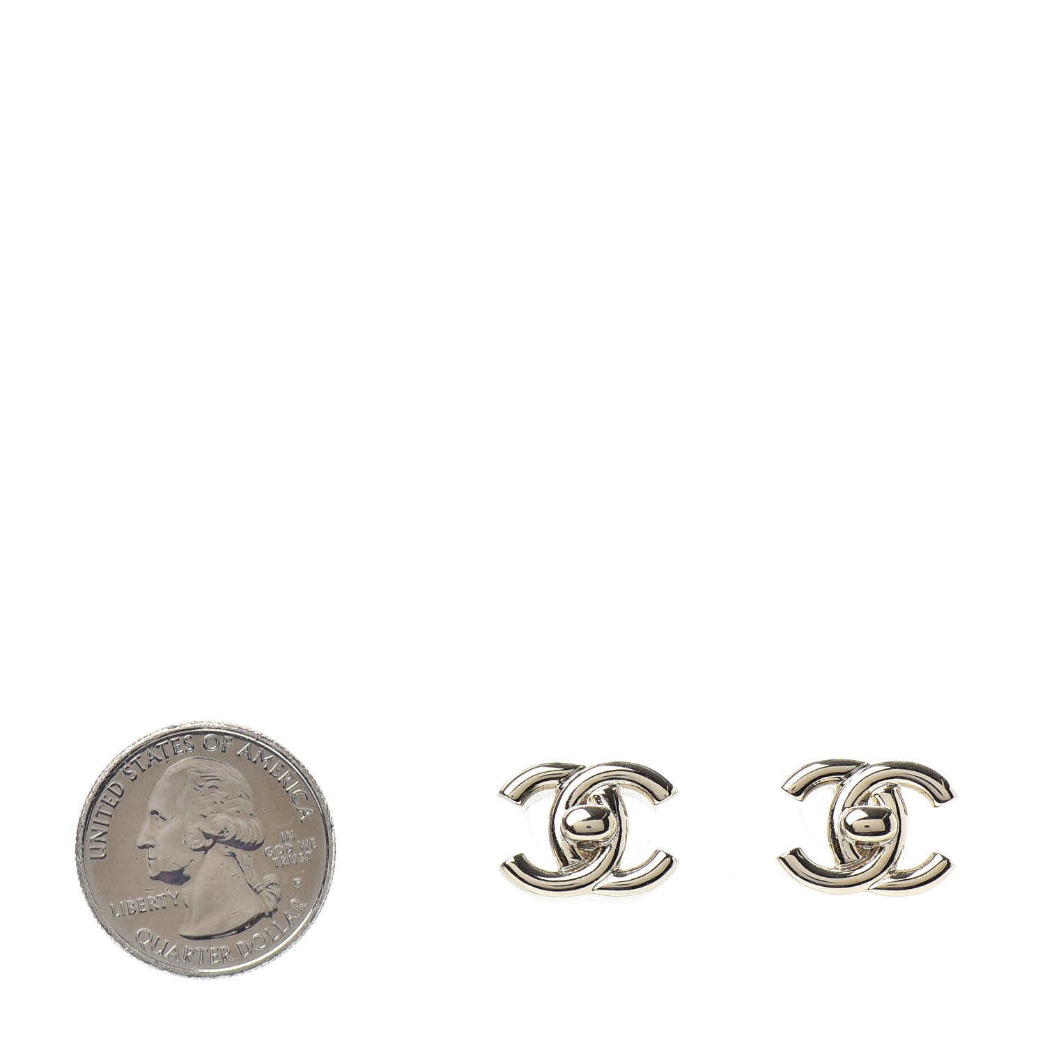 Chanel CC Turnlock Earrings Gold 2 of 5