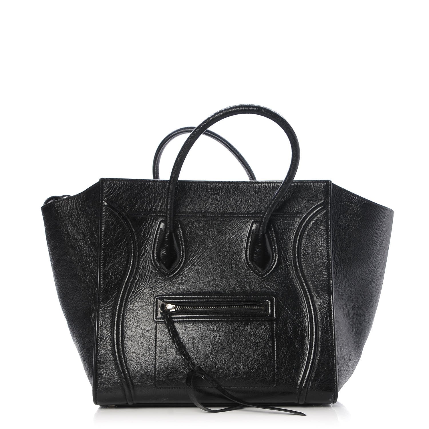 Celine Shiny Goatskin Medium Phantom Luggage Black 1 of 12