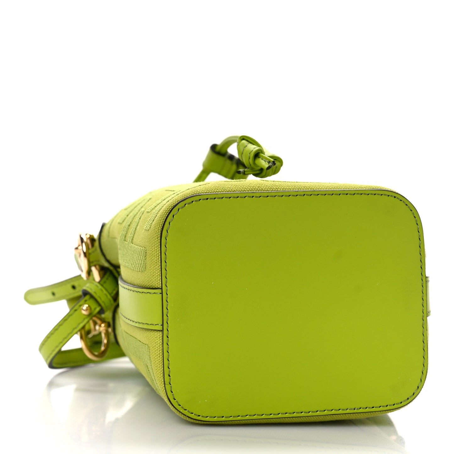 Canvas Nappa F is Fendi FF Embroidered Mini Mon Tresor Bucket Bag Wasabi