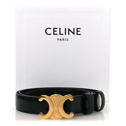 Celine Box Calfskin Medium 25mm Triomphe Belt 80 32 Black 7 of 7