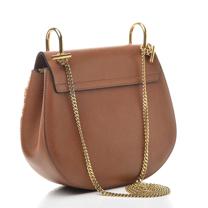 Chloe Calfskin Raffia Drew Chain Shoulder Bag Caramel 3 of 11