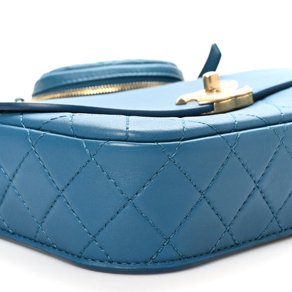 Chanel Calfskin Quilted Multi Pouching Flap And Coin Purse Blue 9 of 10