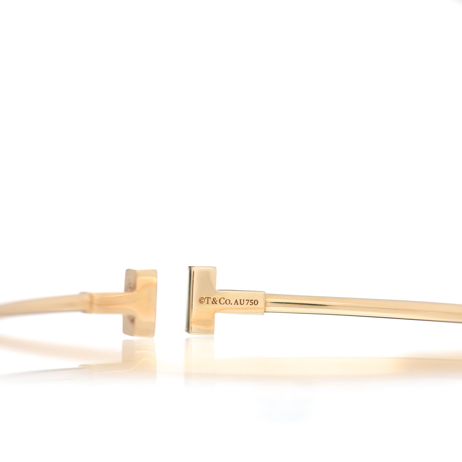 Tiffany 18K Yellow Gold Narrow T Wire Bracelet 4 of 4