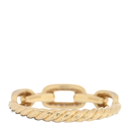 David Yurman 18K Yellow Gold Diamond 4.5mm Stax Single Row Chain Link Ring 50 5.5 3 of 5