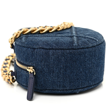 Chanel Denim Quilted Chanel 19 Round Clutch With Chain Blue 8 of 9