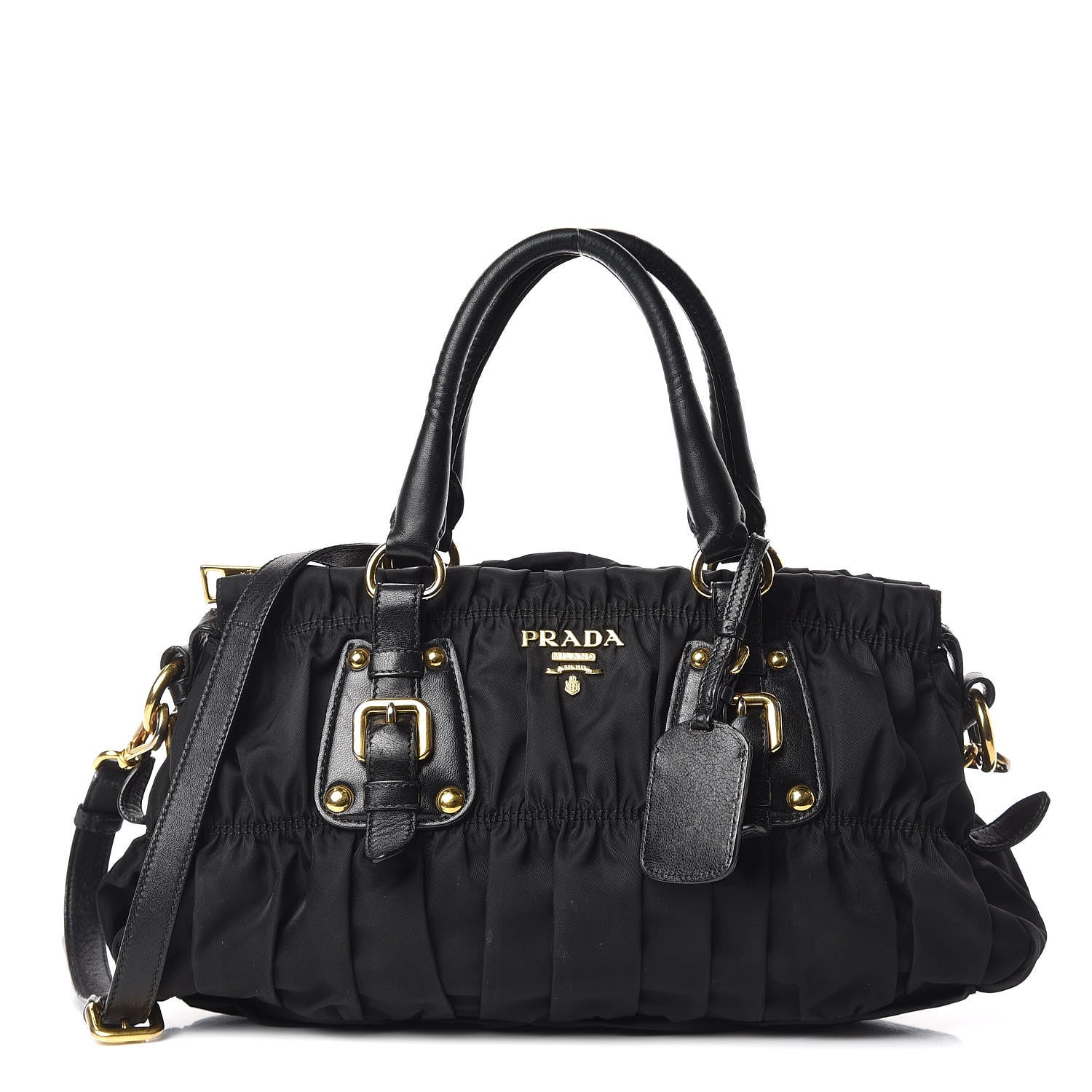 Prada Tessuto Nylon Gaufre Shopping Satchel Black 1 of 16