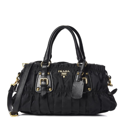 Prada Tessuto Nylon Gaufre Shopping Satchel Black 1 of 16