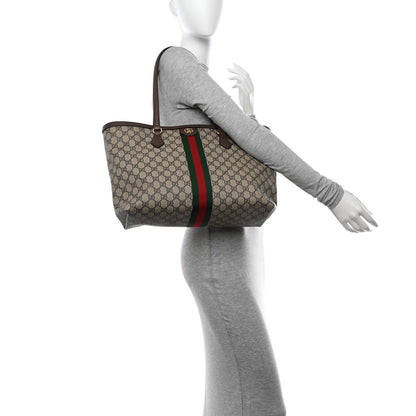 Gucci GG Supreme Monogram Medium Ophidia Shopping Tote Brown 2 of 10