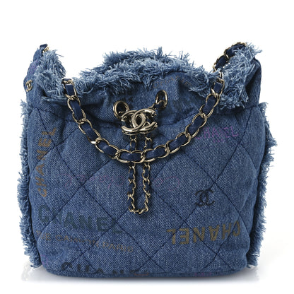 Chanel Denim Quilted Small Mood Bucket With Chain Blue Multicolor 1 of 10