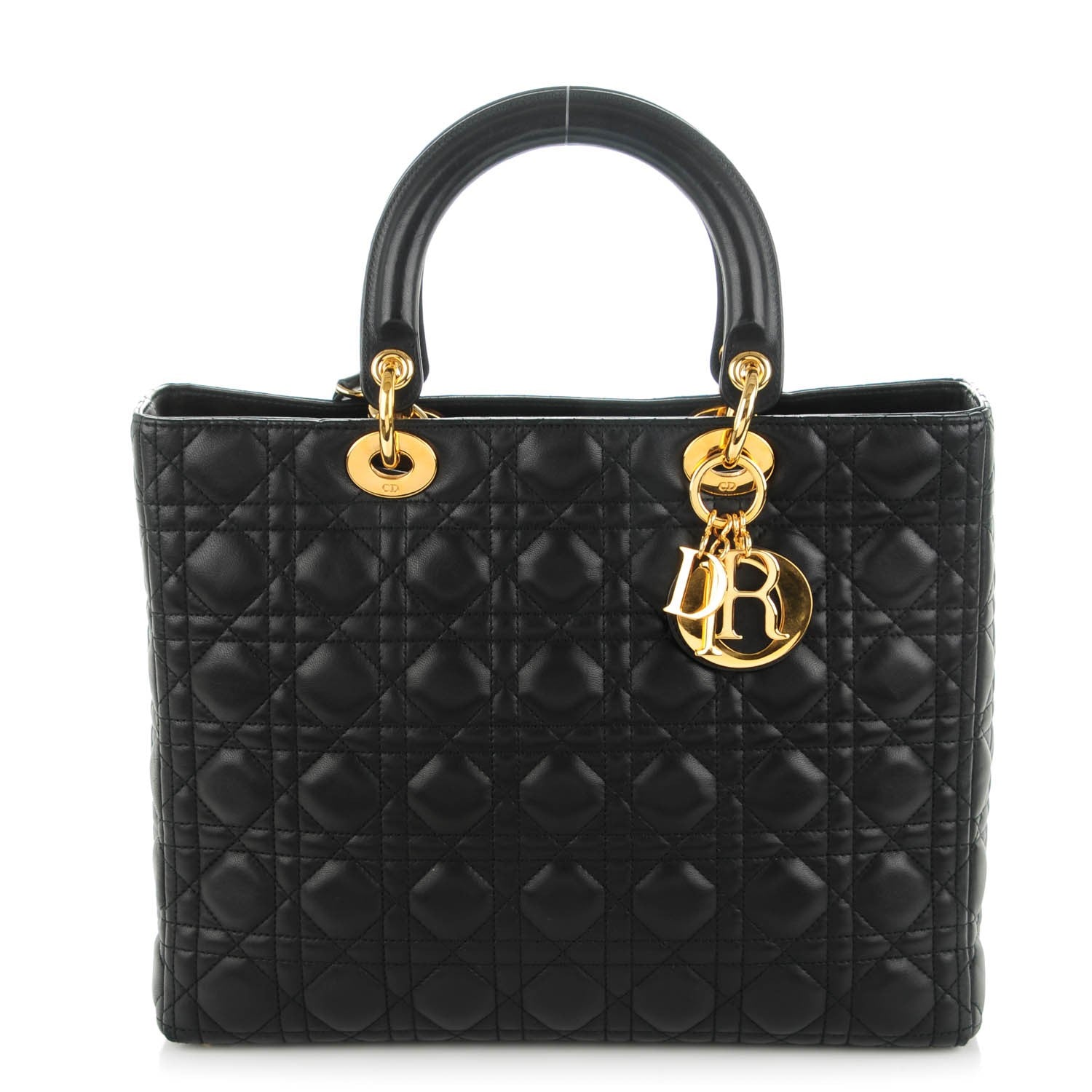 Christian Dior Lambskin Cannage Large Lady Dior Black 1 of 6