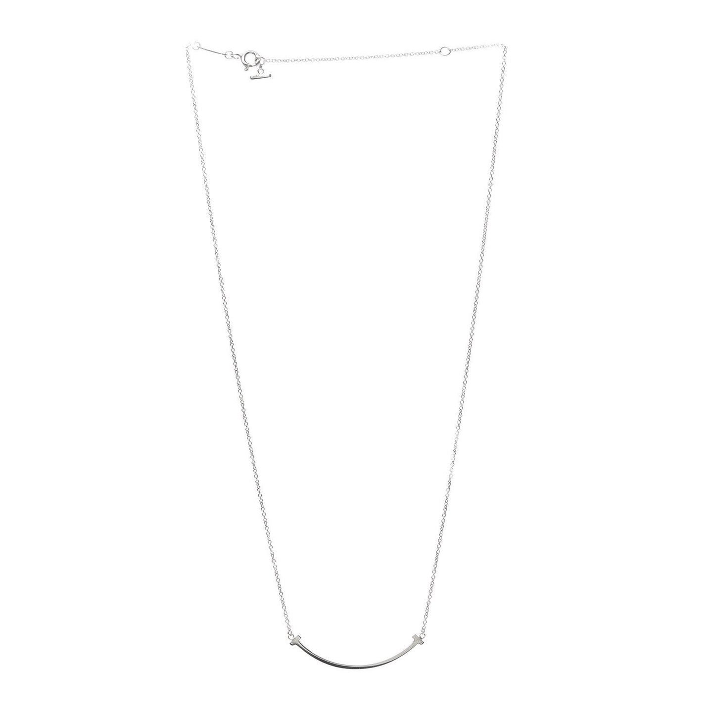 Sterling Silver Small T Smile Pendant Necklace