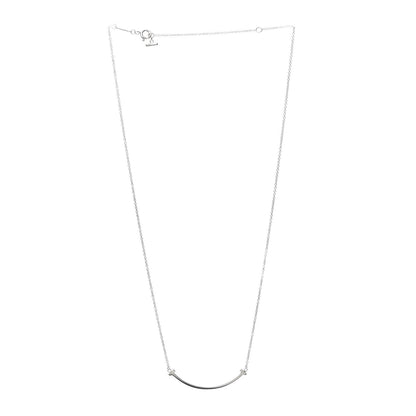 Tiffany Sterling Silver Small T Smile Pendant Necklace 3 of 5