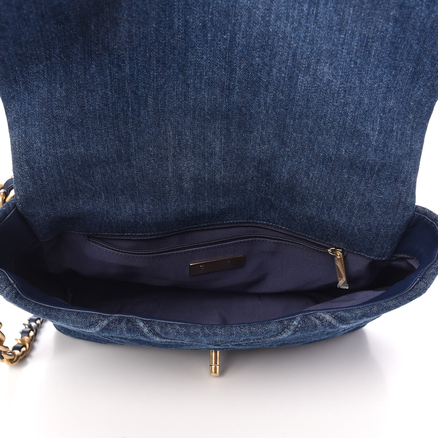 Chanel Denim Quilted Large Chanel 19 Flap Blue 5 of 9