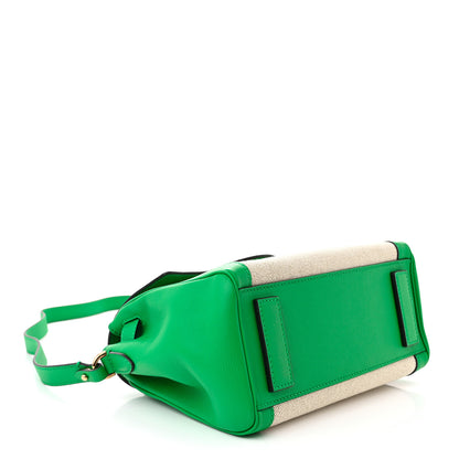 Versace Grained Calfskin Canvas Medium La Medusa Chain Top Handle Handbag Green 4 of 10
