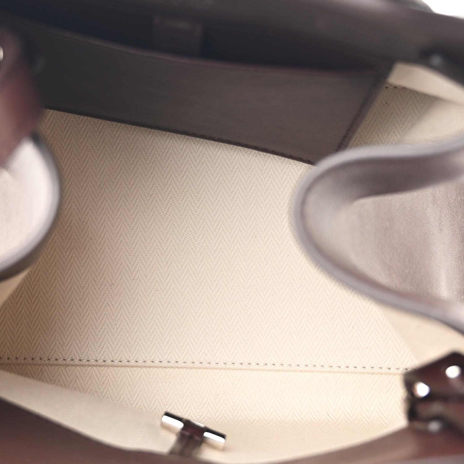 The Row Polished Saddle Calfskin Soft Margaux 10 Bag Dark Brown 5 of 10
