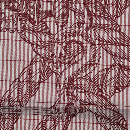 Hermes Silk Della Cavalleria Finesse Scarf 90 Bordeaux Blanc 4 of 7