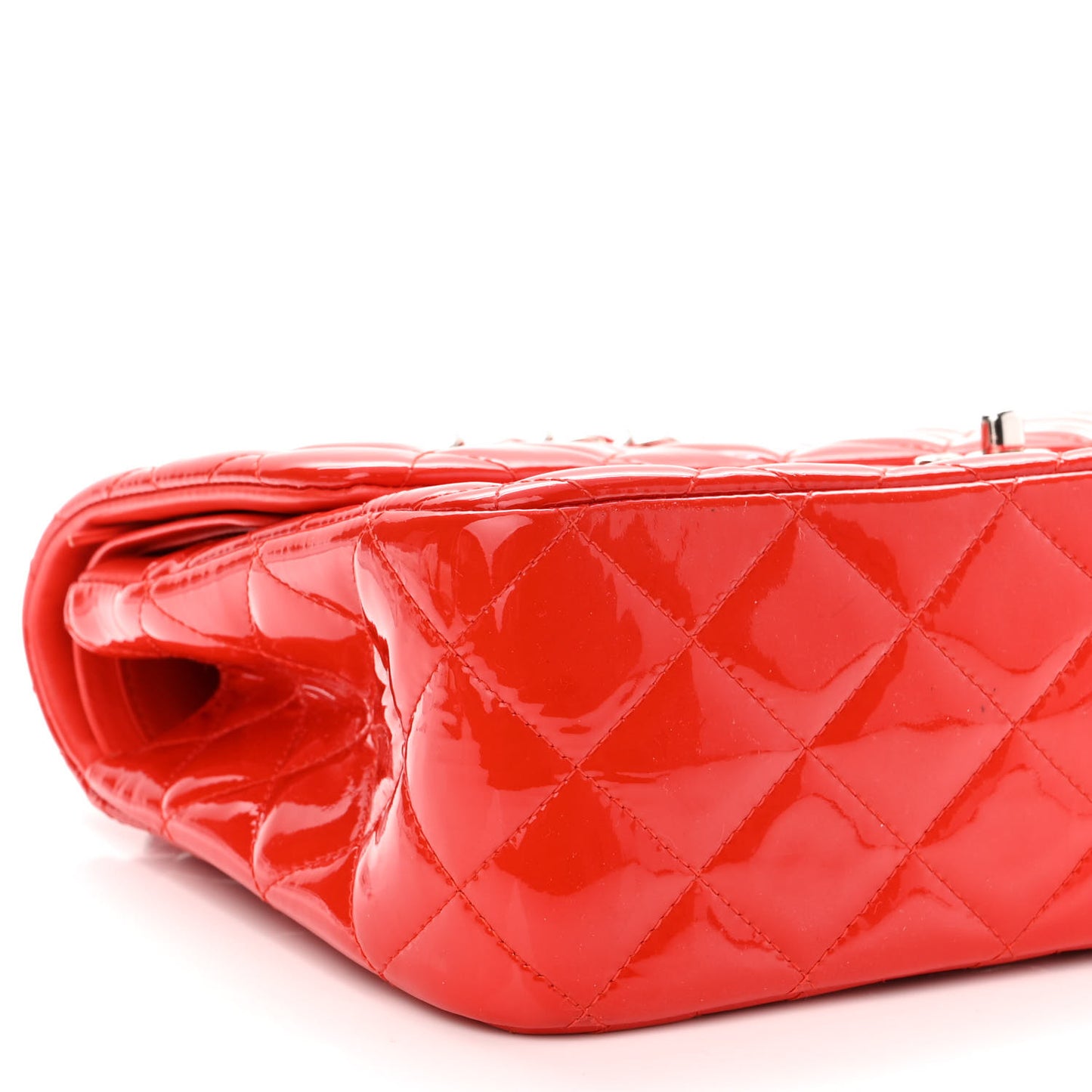 Patent Quilted Jumbo Double Flap Red