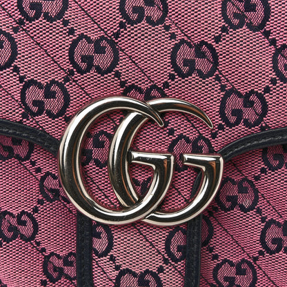 Gucci Monogram Multicolor Matelasse Diagonal Small GG Marmont Shoulder Bag Pink Blue 21 of 25