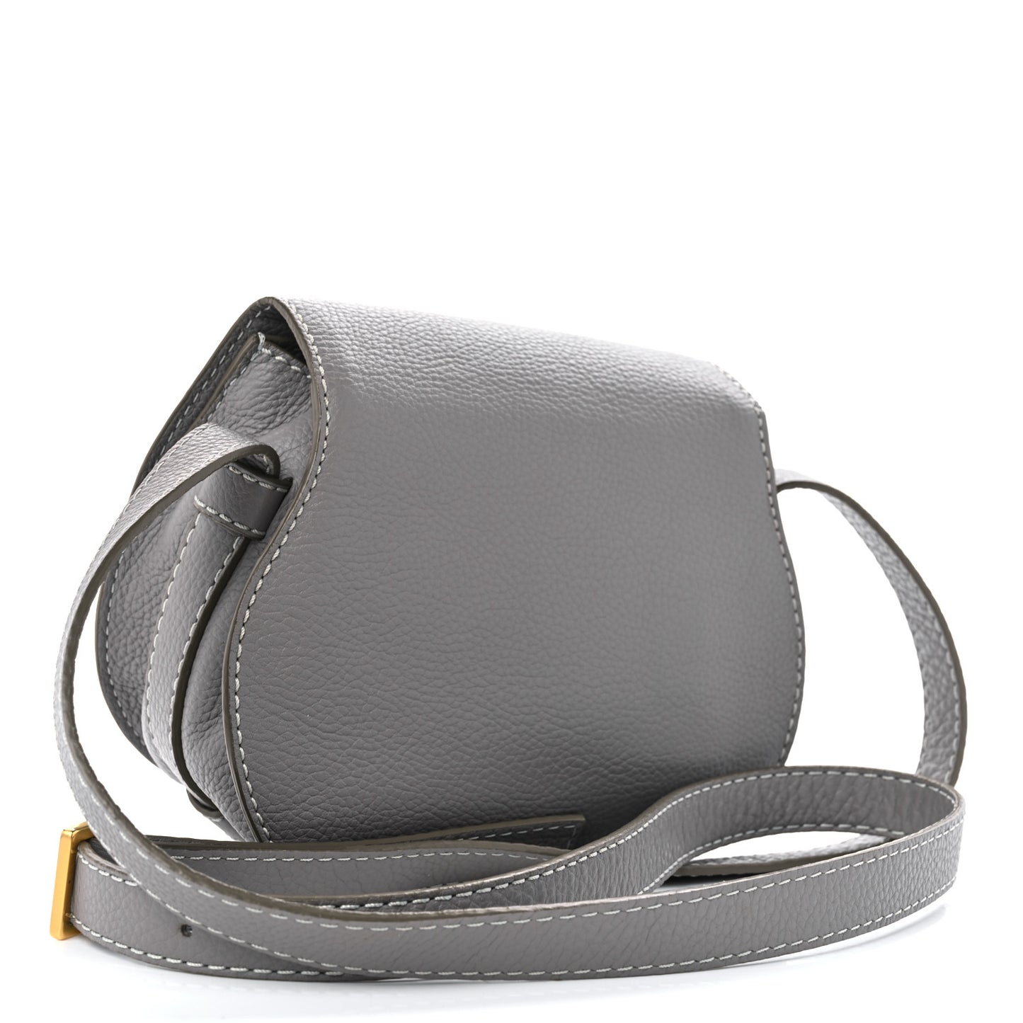 Grained Calfskin Small Marcie Saddle Bag Cashmere Grey