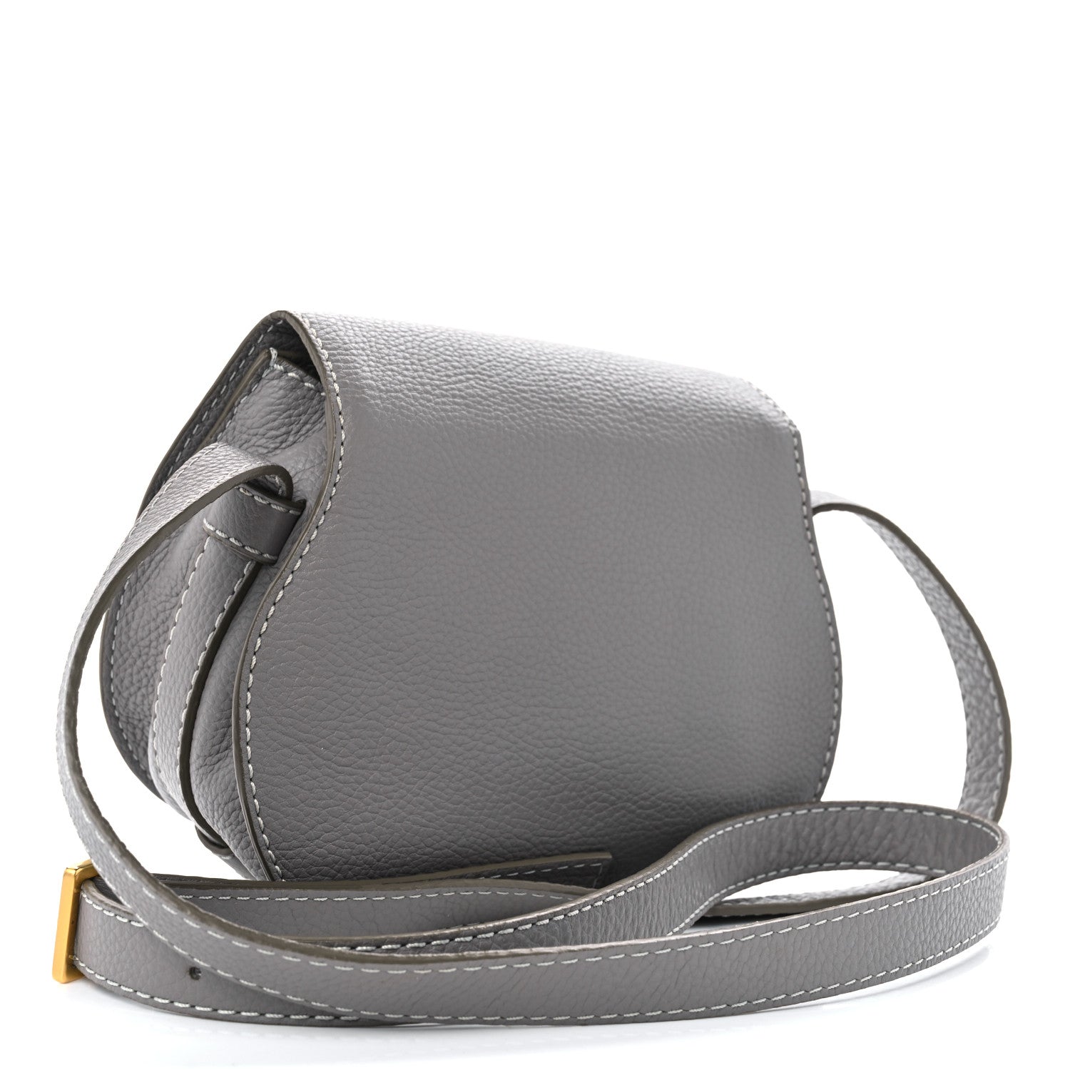 Chloe Grained Calfskin Small Marcie Saddle Bag Cashmere Grey 3 of 10