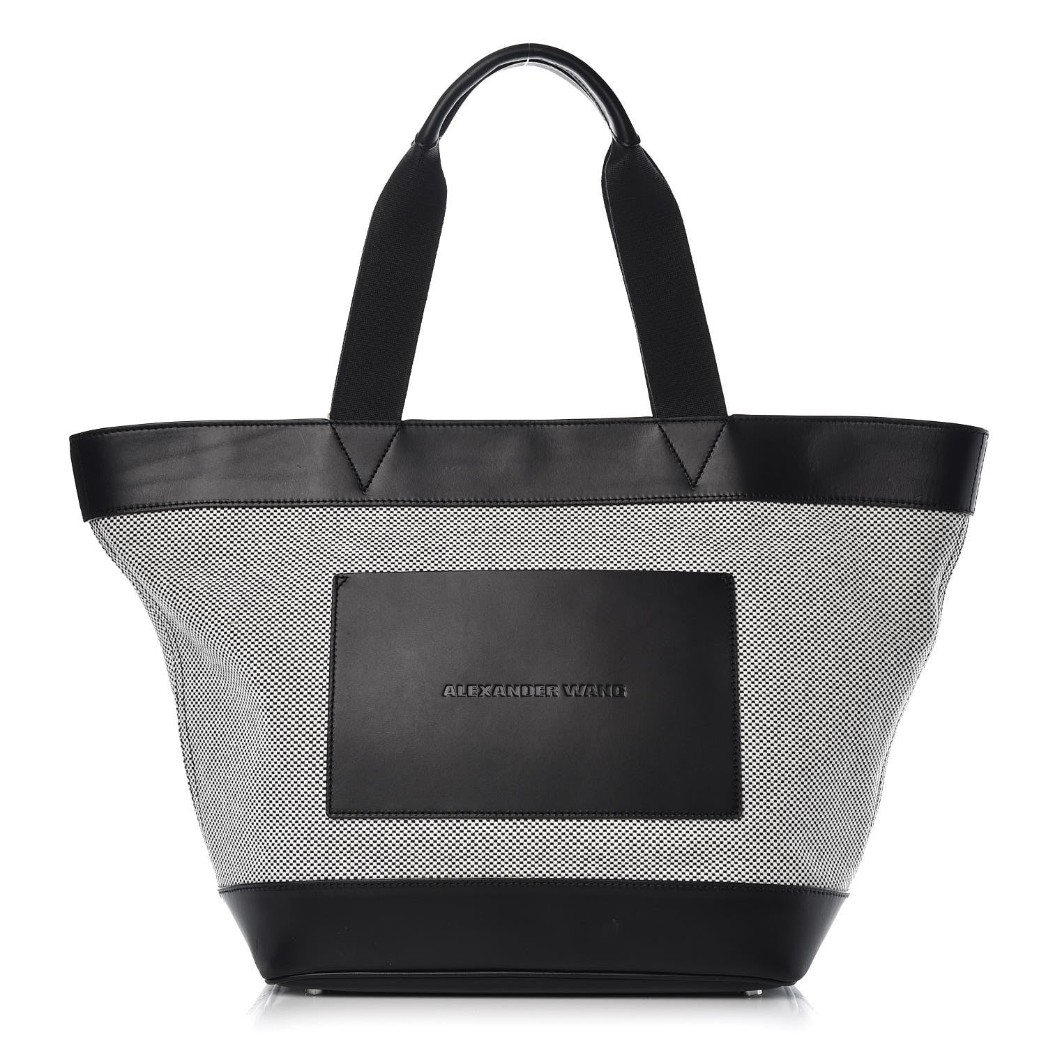Alexander Wang Canvas Calfskin Paneled Tote Grey Black 1 of 10
