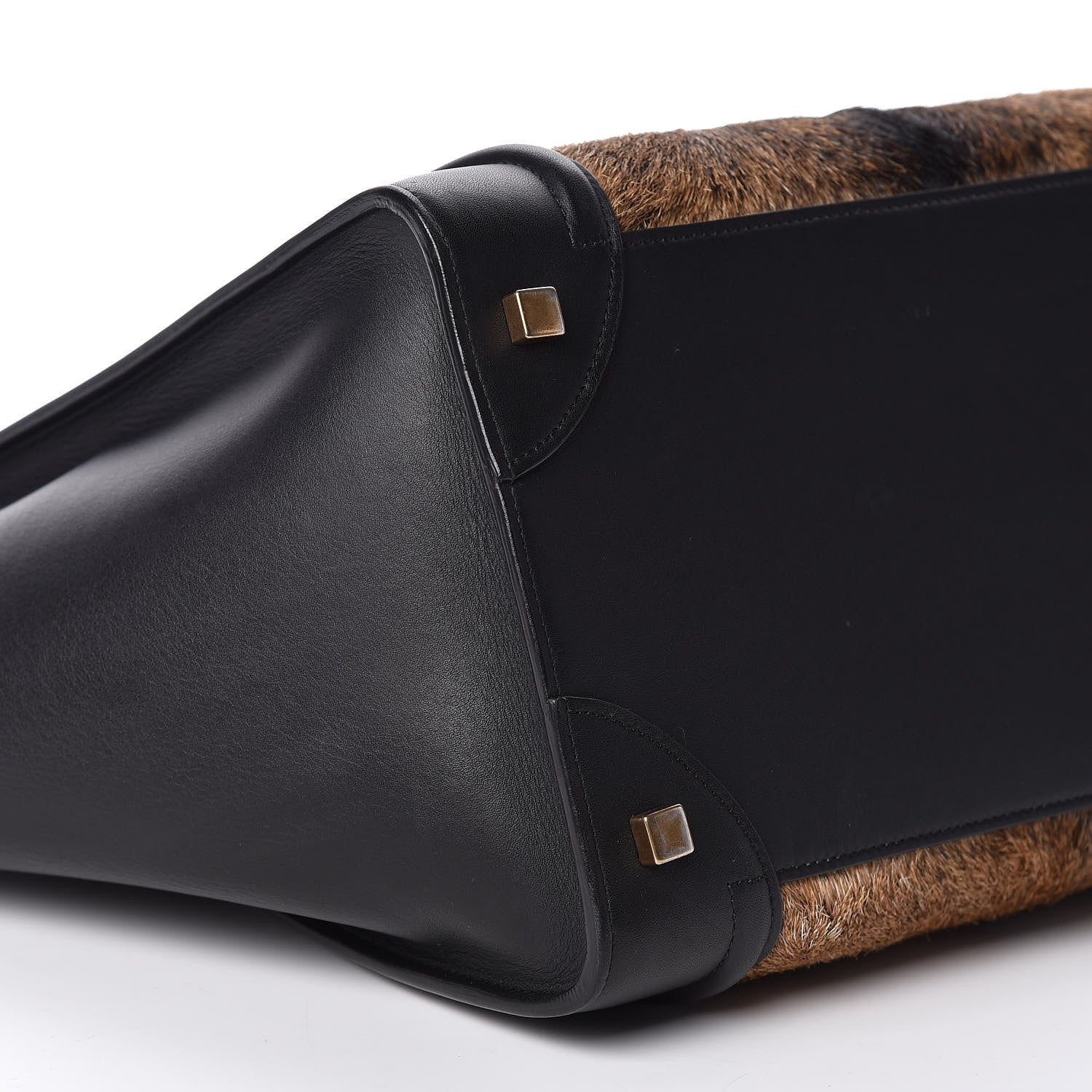 Celine Smooth Calfskin Goat Fur Mini Luggage Brown 5 of 8