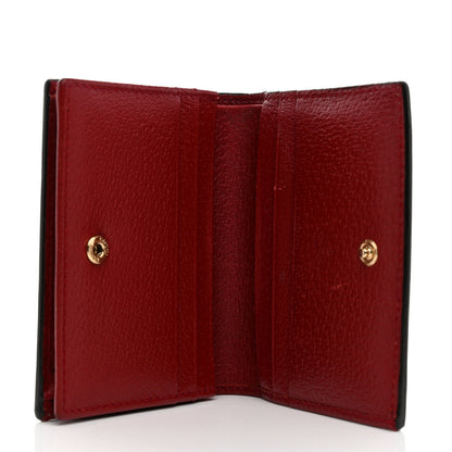 Gucci GG Supreme Monogram Tian Card Case Beige Multicolor Red 5 of 7