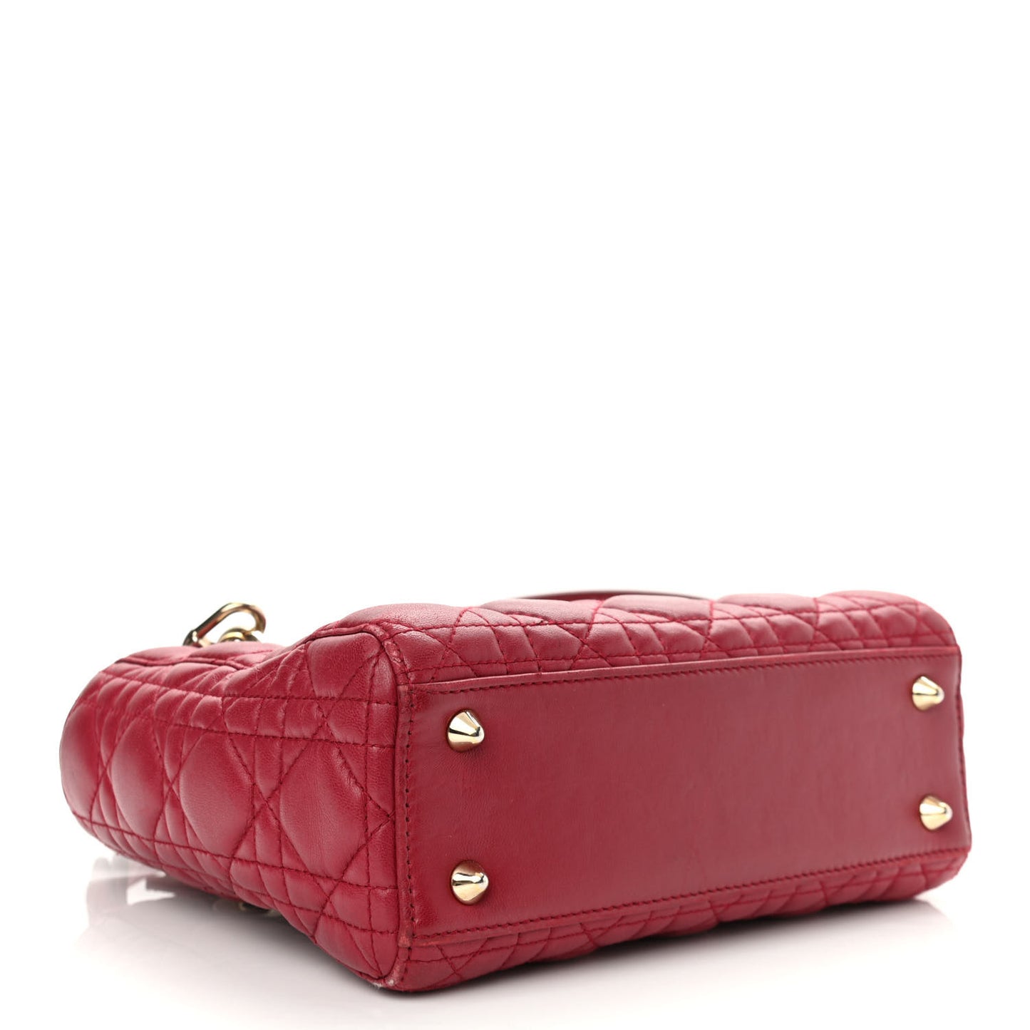 Lambskin Cannage Small Lucky Badges My Lady Dior Red