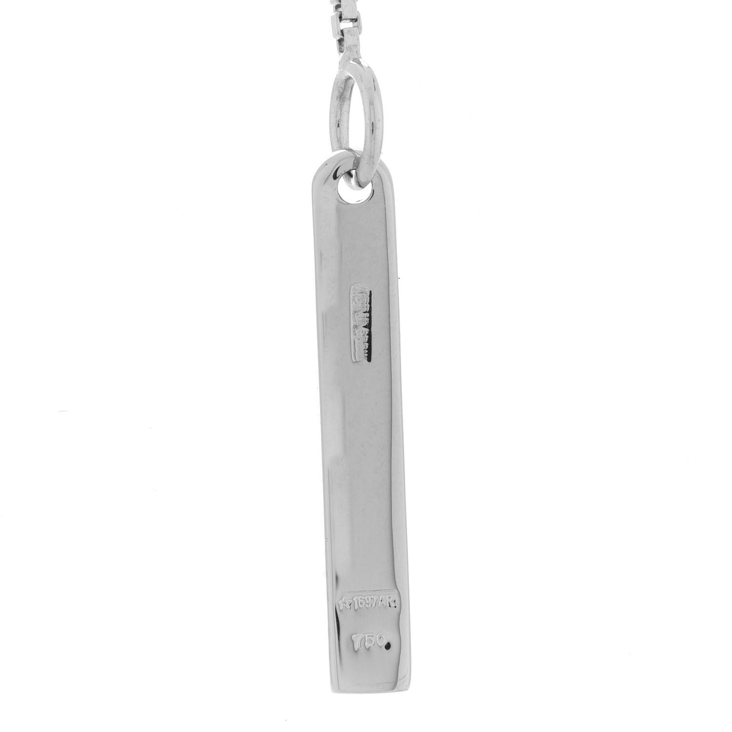 18K White Gold 20mm Lariat Necklace