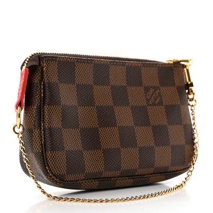 Louis Vuitton Damier Ebene 2019 Christmas Animation Mini Pochette Accessories Red 3 of 7