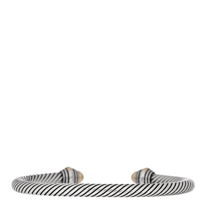 David Yurman Sterling Silver 14K Yellow Gold 5mm Cable Classics Dome Bracelet 2 of 3