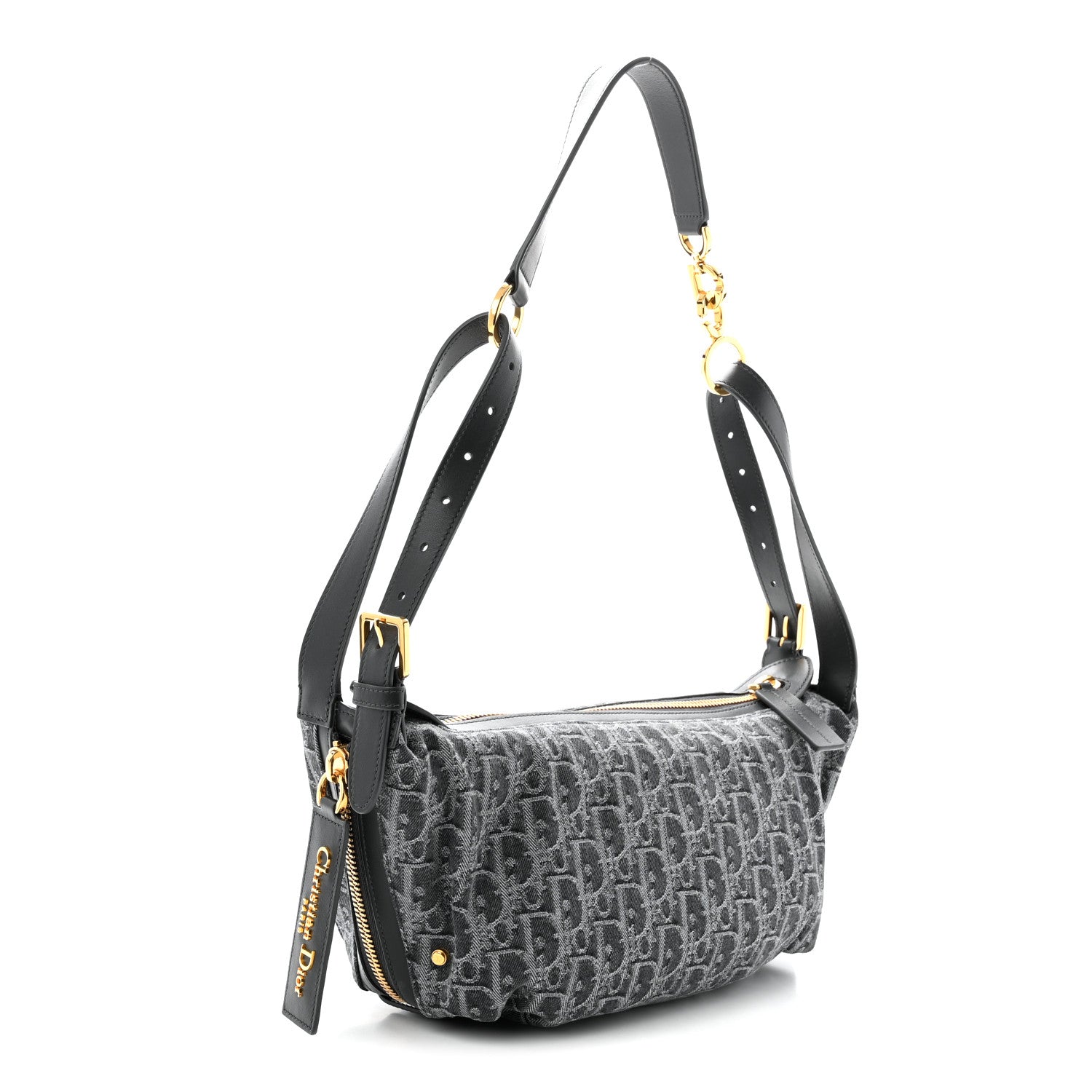 Christian Dior Oblique Denim Small D-Journey Bag Grey 1924117
