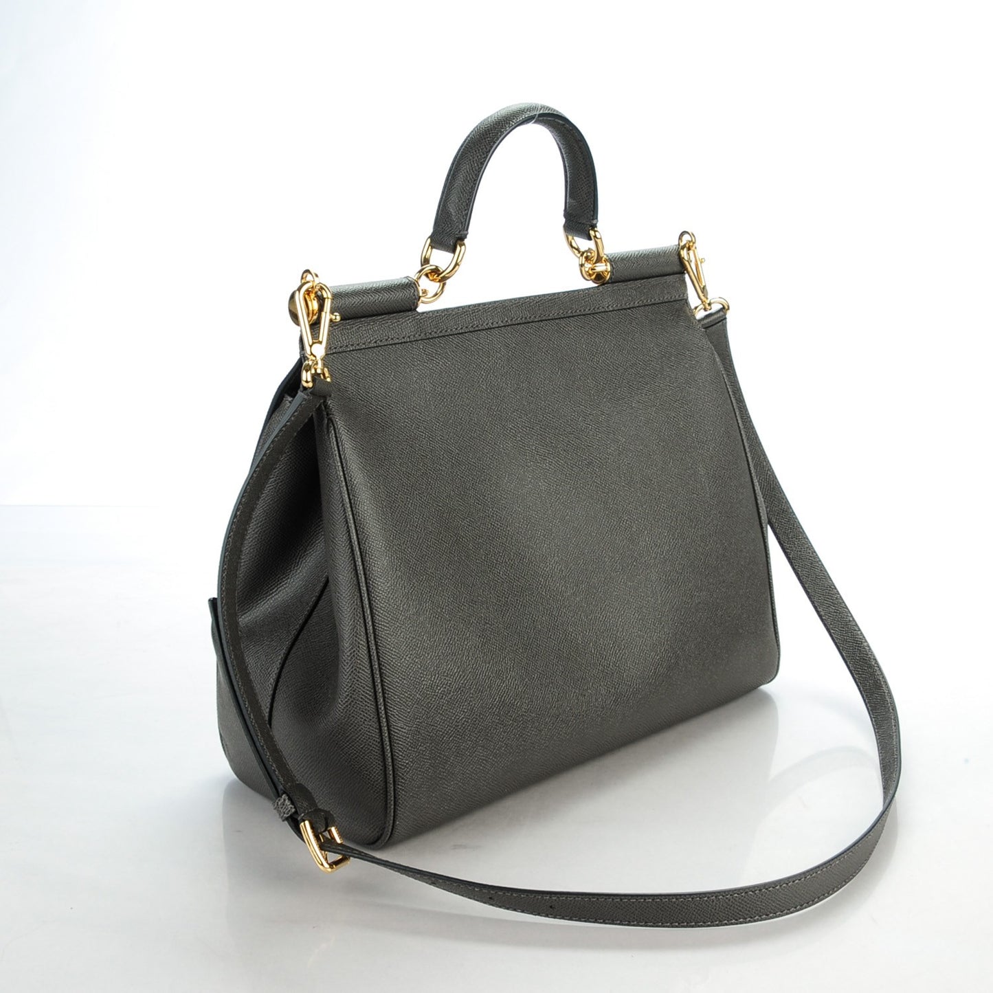 Vitello Dauphine Large Miss Sicily Satchel Grigio