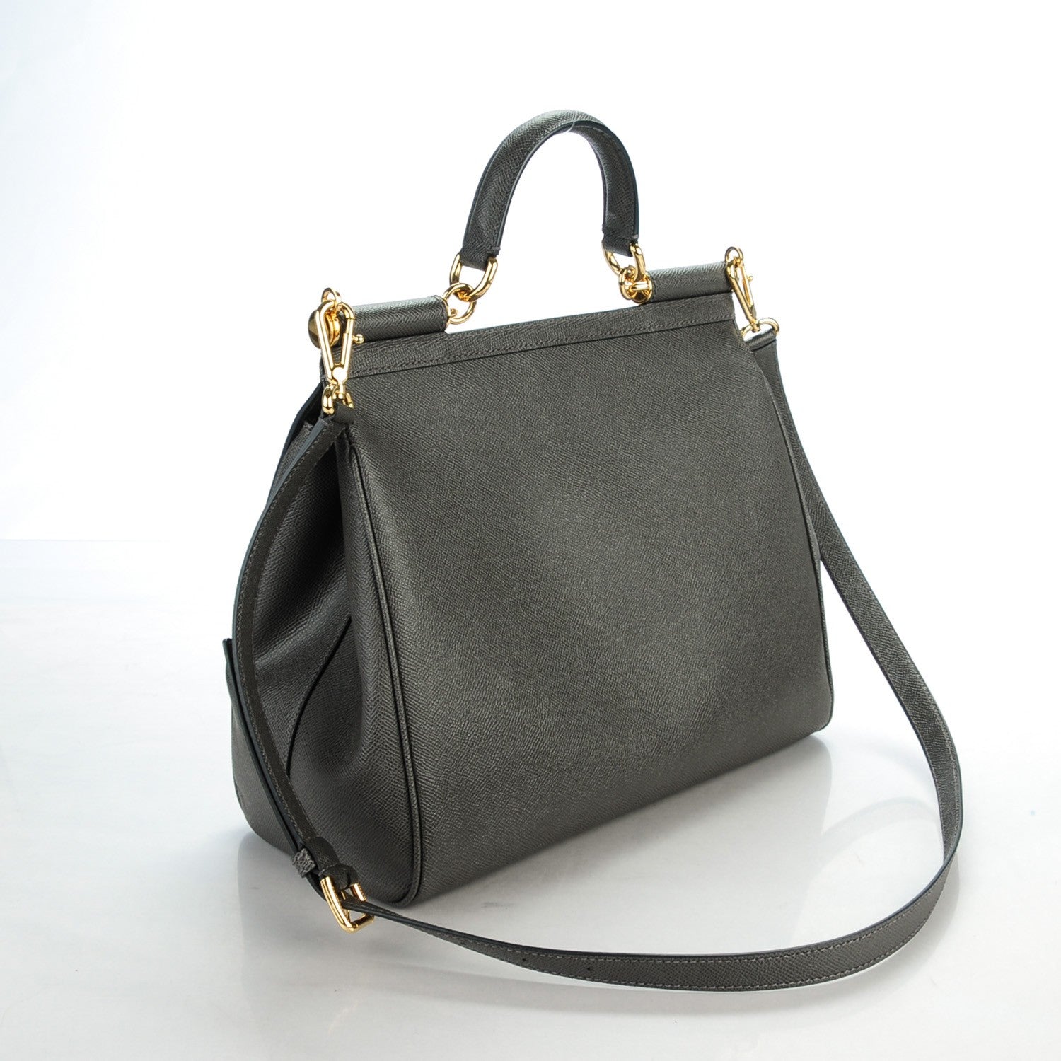 Dolce & Gabbana Vitello Dauphine Large Miss Sicily Satchel Grigio 3 of 6