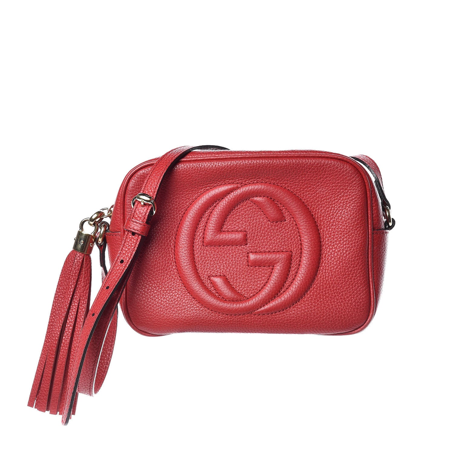 Gucci Pebbled Calfskin Small Soho Disco Bag Tabasco Red 1 of 16