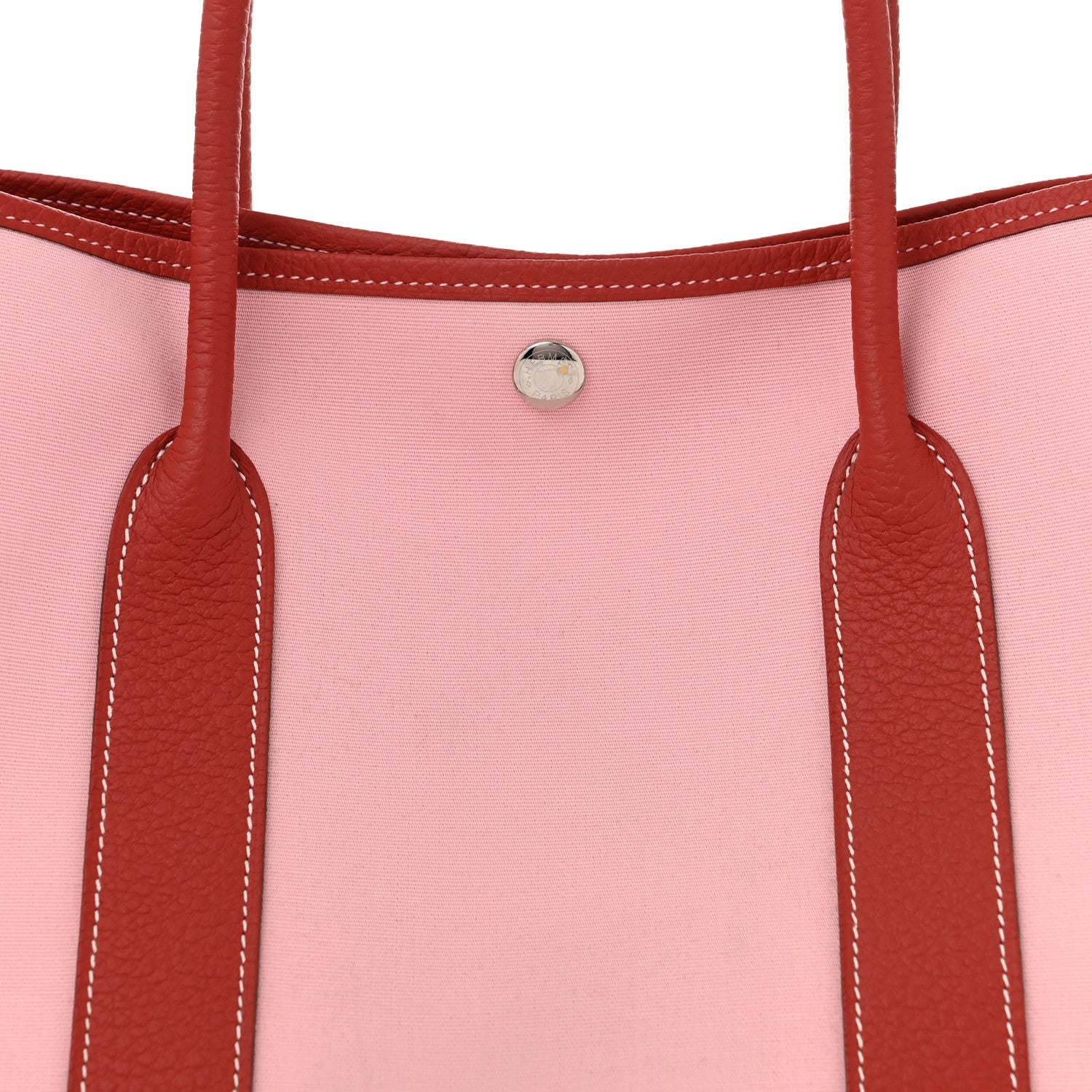 Hermes Toile Militaire Vache Country Garden Party Tote 36 MM Rose Sakura Rouge Duchesse 8 of 11