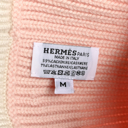Hermes Cashmere Knit Heaven Beanie M Rose Poudre Ecru 5 of 6