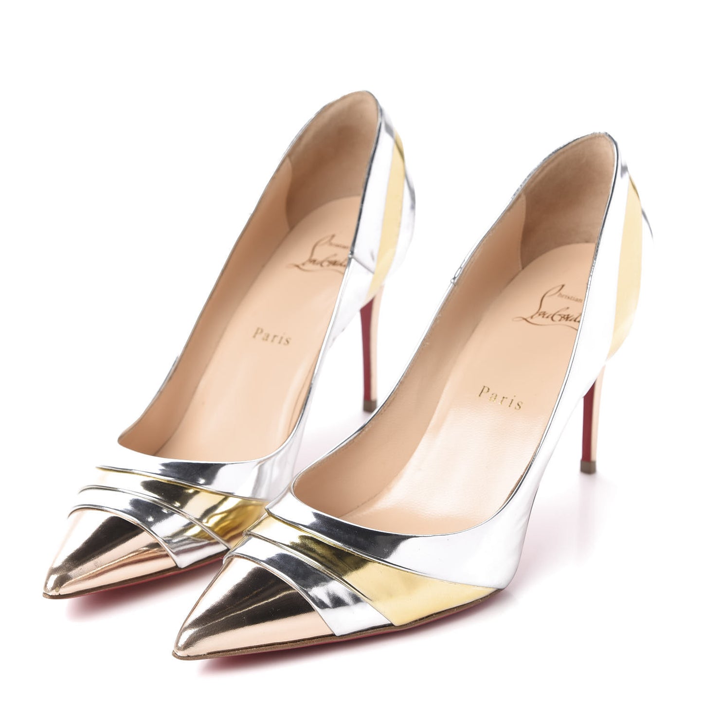 Nappa Patent Veau Mirror Eklectica 85 Pumps 39.5 Silver