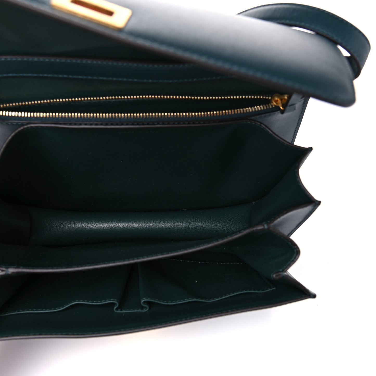 Box Calfskin Medium Classic Box Flap Bag Dark Green