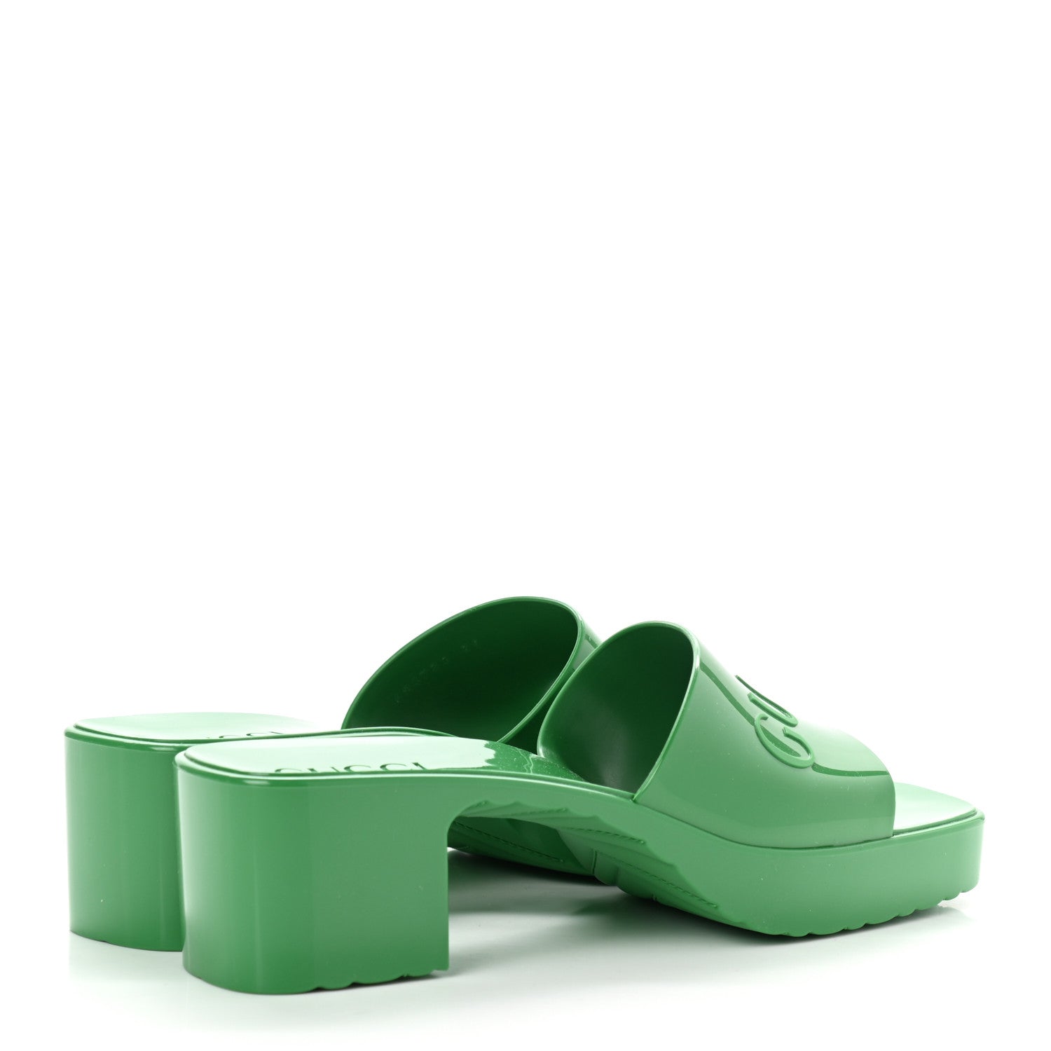 Gucci Rubber Gucci Logo Womens Platform 20/60mm Slide Sandals 39 New Shamarock 4 of 8