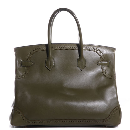 Hermes Tadelakt Ghillies Birkin 35 Vert Veronese 16 of 25