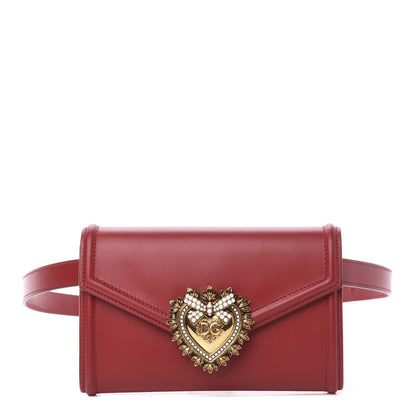 Dolce & Gabbana Agnello Vitello Devotion Belt Bag 85 34 Red 1 of 11