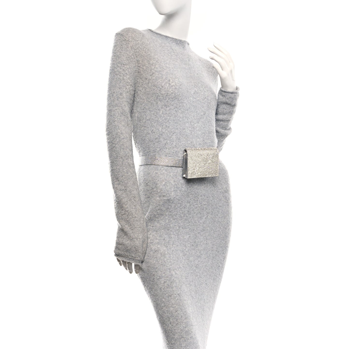 Swarovski Crystal Convertible Belt Bag Silver